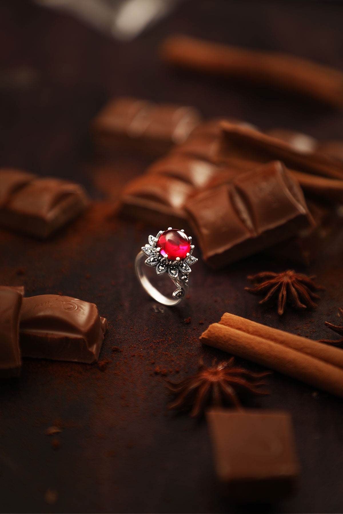 Antique Red Sapphire Ring