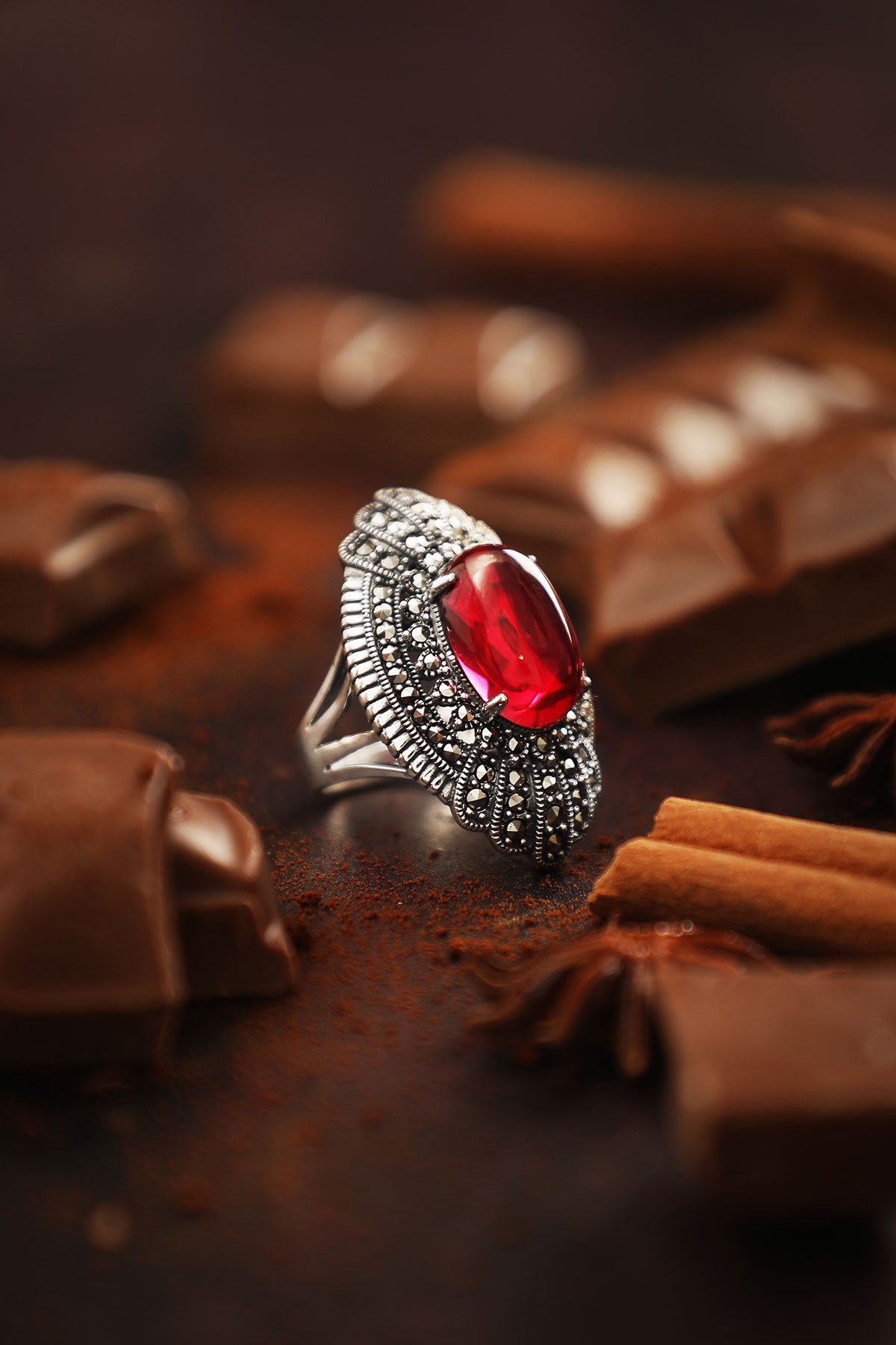 Red Sapphire classic Ring