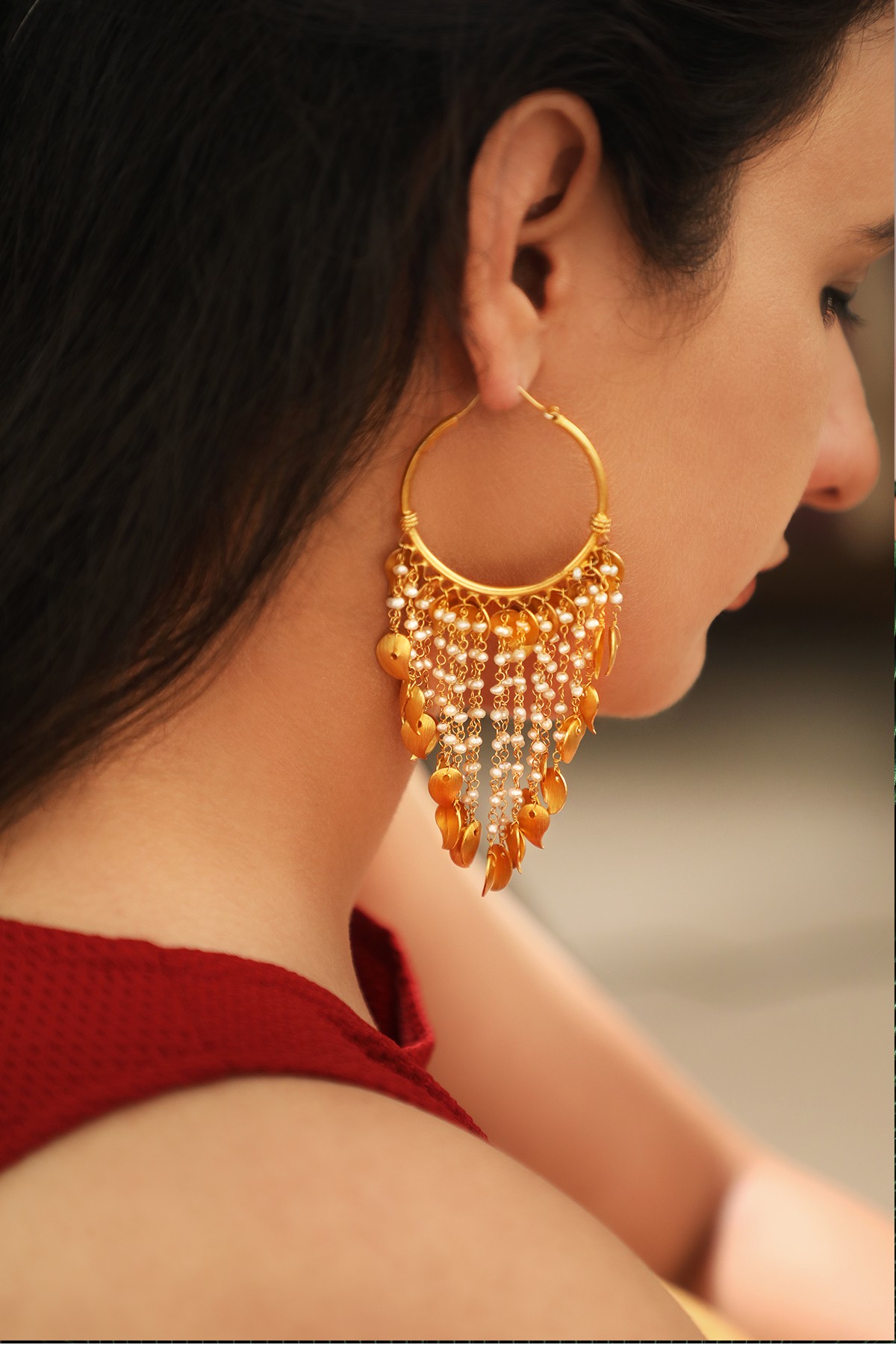 Gold Plated Drop Earring