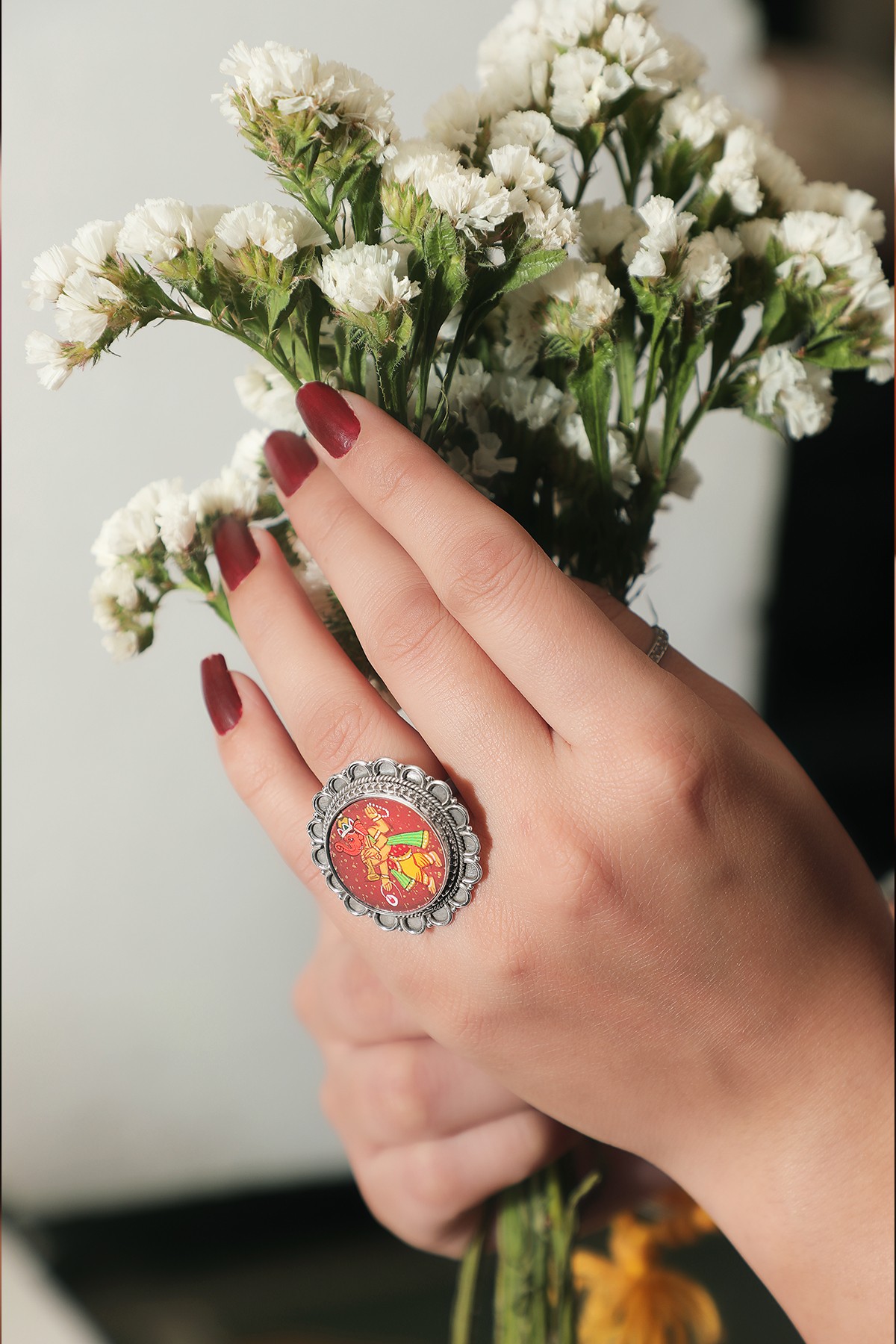 Ring with Hand-painted Deity